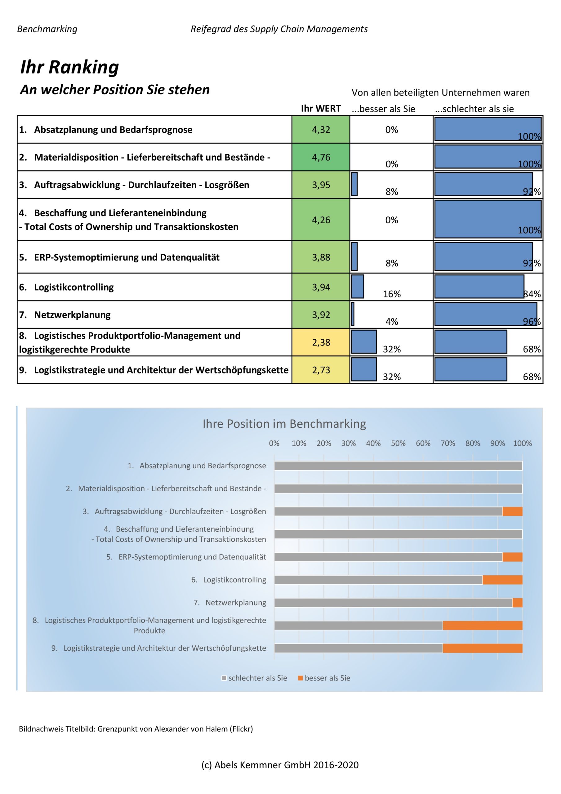 Ranking SCM Reifegrad Analyse | Abels & Kemmner