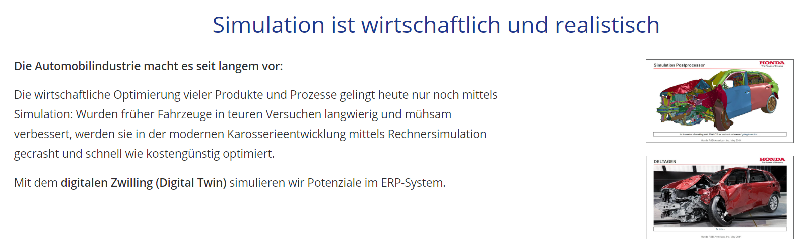 Simulation am Beispiel Automotive - Bildrechte bei Honda